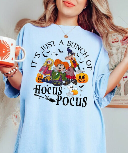 Comfort Colors® Disney Halloween Hocus Pocus Shirt, It's Just A Bunch Of Hocus Pocus, Mickey And Friends, Disney Sanderson Sisters Shirt