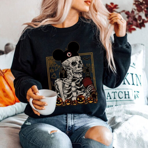 Comfort Colors® Mickey Skeleton Coffee Shirts, Vintage Disney Skeleton Coffee Sweatshirt, Disney Pumpkin Halloween Shirt, Stay Spooky Shirt