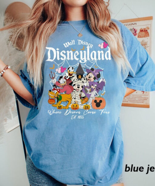 Comfort Colors® Vintage Disneyland Halloween Trick Or Treat Shirt, Disney Mickey & Friends Halloween Shirt, Retro Disneyland Halloween Shirt