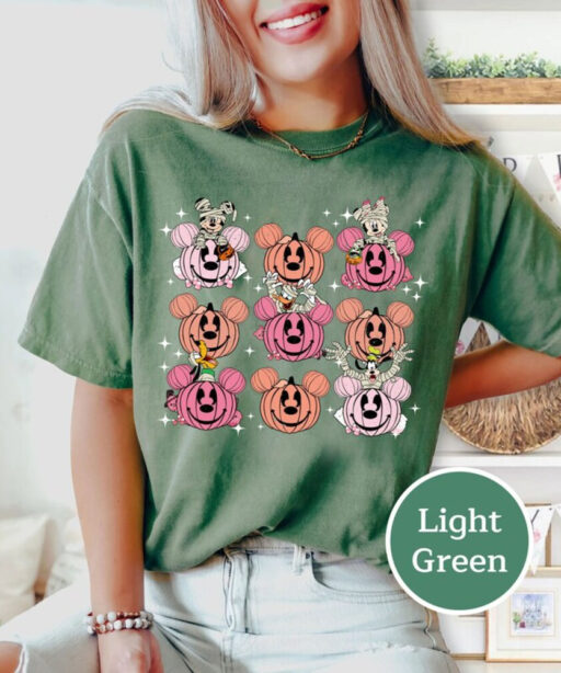 Comfort Colors® Vintage Mickey and Friends Halloween Shirt, Disney Pumpkins Shirt, Cute Fall Shirt, Disney Skeleton Halloween Shirt