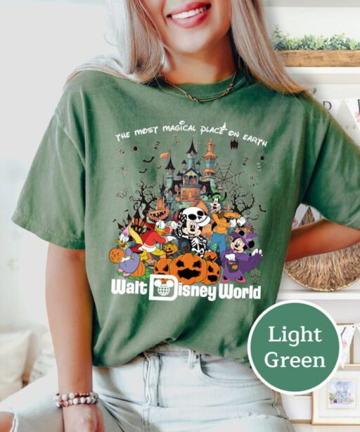 Comfort Colors® Vintage Walt Disney World Halloween Shirt, Disneyworld Halloween 2023 Shirt, Mickey And Friends Halloween Shirt,Disney Shirt