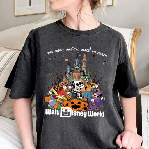 Comfort Colors® Vintage Walt Disney World Halloween Shirt, Disneyworld Halloween 2023 Shirt, Mickey And Friends Halloween Shirt,Disney Shirt