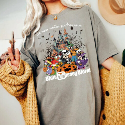 Comfort Colors® Vintage Walt Disney World Halloween Shirt, Disneyworld Halloween 2023 Shirt, Mickey And Friends Halloween Shirt,Disney Shirt