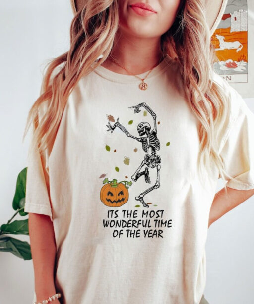 Comfort Colors® its the most wondrful time, Halloween Shirt, Witch TShirt, Gift For Halloween, iprintasty halloween, Skeleton Fall Halloween