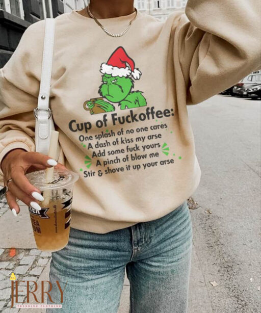 Cup Of Fuckoffee christmas shirt, Cup Of Fuckoffee grinch xmas, christmas coffee, funny xmas, character face, Christmas Grinch, Grinch Cup