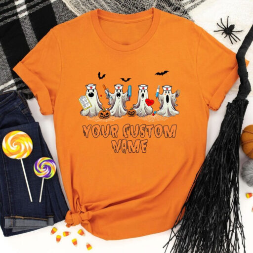 Custom Text Nurse Halloween Sweatshirt, Nurse Shirt, Halloween Nursing Sweatshirt Nursing Student, Nurse Crewneck Tee, Er Nurse Shirt