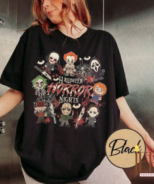 Cute Halloween Horror Nights shirt, Horror Movie Characters Shirts, Universal Studios Halloween shirt, Scary Movie Halloween Costume