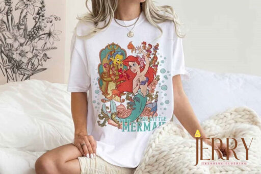 Cute Little Mermaid Shirts, Little Mermaid Ariel Shirt, Ariel Shirt, Princess Shirt, Vintage Disney Shirt, Little Mermaid Birthday Shirt