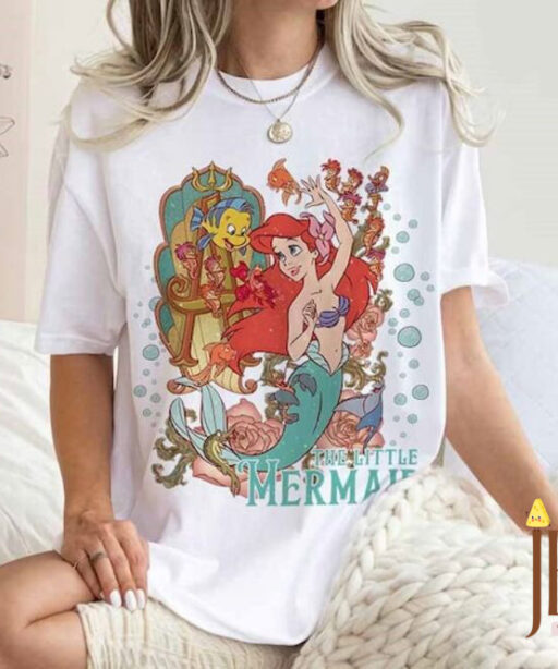 Cute Little Mermaid Shirts, Little Mermaid Ariel Shirt, Ariel Shirt, Princess Shirt, Vintage Disney Shirt, Little Mermaid Birthday Shirt