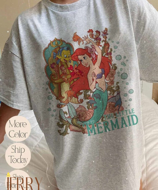 Cute Little Mermaid Shirts, Little Mermaid Ariel Shirt, Ariel Shirt, Princess Shirt, Vintage Disney Shirt, Little Mermaid Birthday Shirt