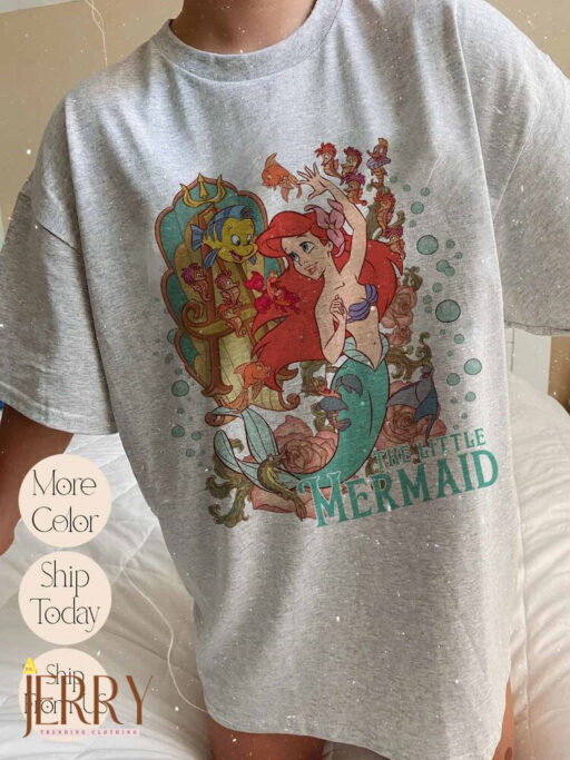 Cute Little Mermaid Shirts, Little Mermaid Ariel Shirt, Ariel Shirt, Princess Shirt, Vintage Disney Shirt, Little Mermaid Birthday Shirt