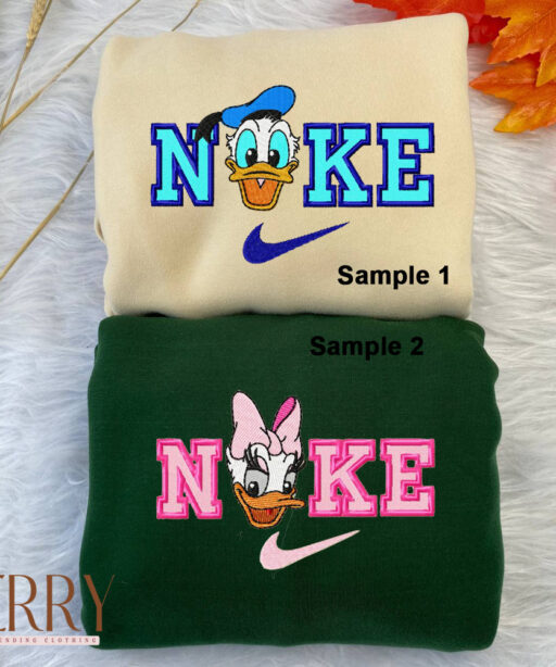 Daisy And Donal Duck Disney Nike Embroidered Sweatshirts