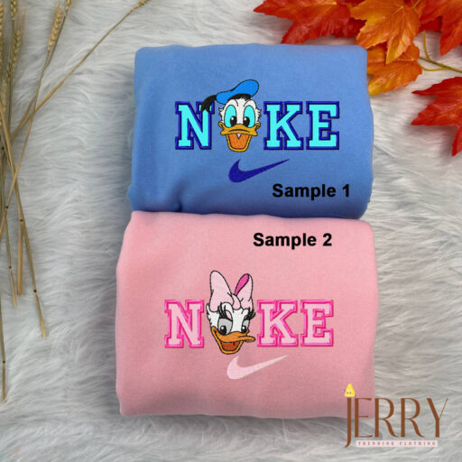 Daisy And Donal Duck Disney Nike Embroidered Sweatshirts