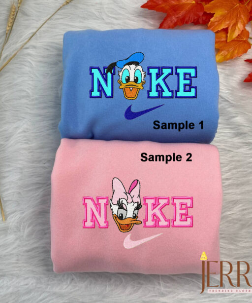 Daisy And Donal Duck Disney Nike Embroidered Sweatshirts