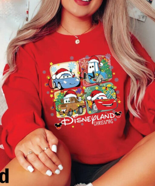 Disney Cars Merry Christmas Shirt, Lightning Mcqueen, Pixar Cars Shirt, Disney Cars Land Tee, Disney Christmas, Disneyland, Magic Kingdom