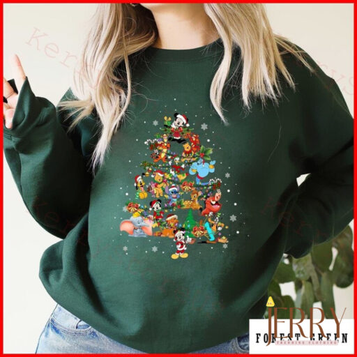 Disney Characters Christmas tree Shirt, Retro Disney Christmas shirt, Mickey And Friend Christmas Shirt, Santa Shirt, Christmas tree Shirt