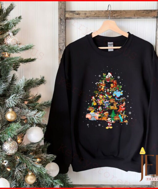 Disney Characters Christmas tree Shirt, Retro Disney Christmas shirt, Mickey And Friend Christmas Shirt, Santa Shirt, Christmas tree Shirt