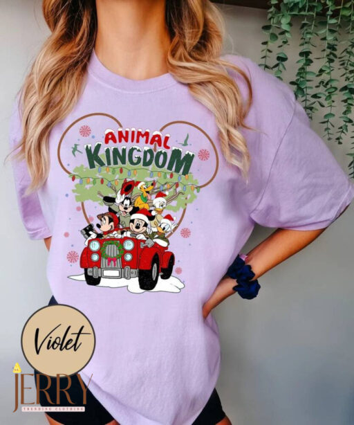 Disney Christmas Animal Kingdom Comfort Shirt, Retro Mickey and Friends Safari Christmas Trip, Disney Family Very Merry Christmas Party 2023
