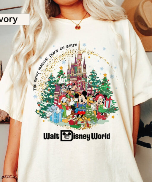 Disney Christmas Vintage Shirt, Walt Disney World Christmas Shirt, Magic Kingdom Xmas, Mickey And Friends Christmas Shirt, Disneyland Xmas