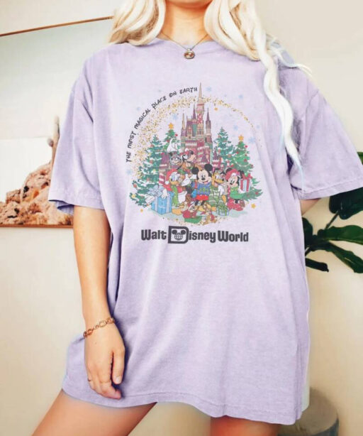 Disney Christmas Vintage Shirt, Walt Disney World Christmas Shirt, Magic Kingdom Xmas, Mickey And Friends Christmas Shirt, Disneyland Xmas