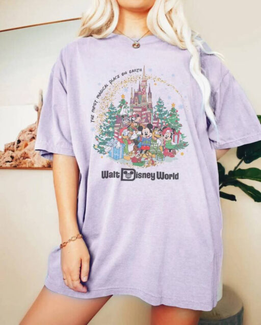 Disney Christmas Vintage Shirt, Walt Disney World Christmas Shirt, Magic Kingdom Xmas, Mickey And Friends Christmas Shirt, Disneyland Xmas