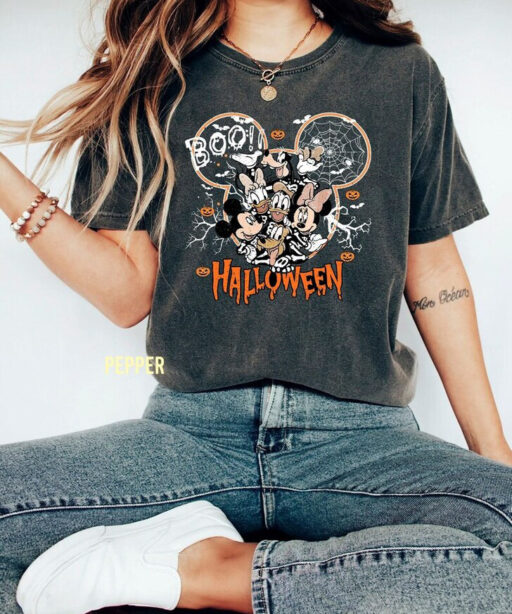 Disney Halloween Mickey And Friends Comfort Color Shirt, Halloween Sweatshirt, Mickey's Not-So-Scary, Halloween Party 2023, Disney Halloween