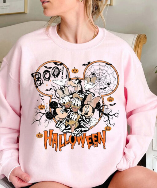 Disney Halloween Mickey And Friends Comfort Color Shirt, Halloween Sweatshirt, Mickey's Not-So-Scary, Halloween Party 2023, Disney Halloween