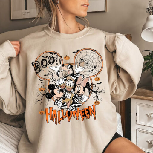 Disney Halloween Mickey And Friends Comfort Color Shirt, Halloween Sweatshirt, Mickey's Not-So-Scary, Halloween Party 2023, Disney Halloween