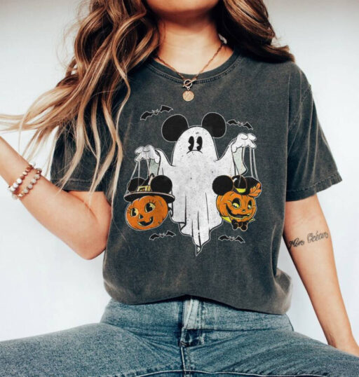Disney Halloween, Mickey Ghost Halloween Comfort Color Shirt, Mickey Spooky Season, Mickey's Not So Scary Halloween, Halloween Pumpkin Shirt