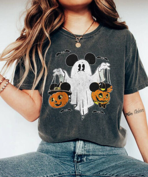 Disney Halloween, Mickey Ghost Halloween Comfort Color Shirt, Mickey Spooky Season, Mickey's Not So Scary Halloween, Halloween Pumpkin Shirt