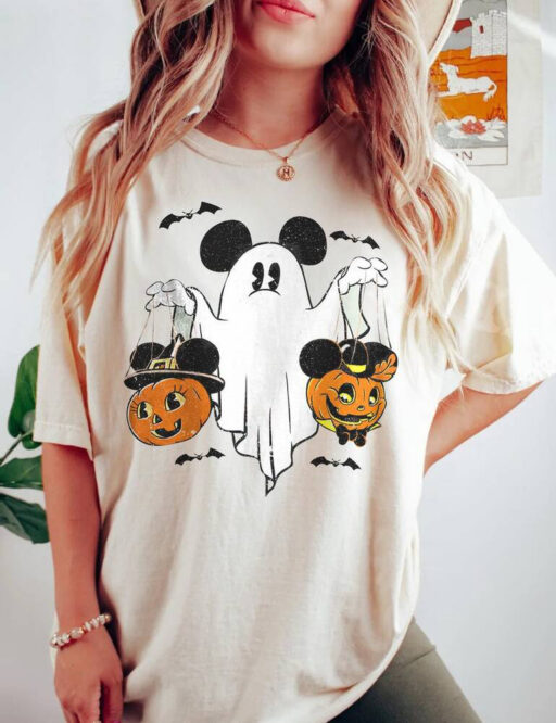 Disney Halloween, Mickey Ghost Halloween Comfort Color Shirt, Mickey Spooky Season, Mickey's Not So Scary Halloween, Halloween Pumpkin Shirt