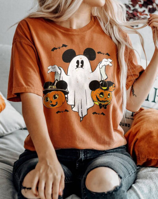 Disney Halloween, Mickey Ghost Halloween Comfort Color Shirt, Mickey Spooky Season, Mickey's Not So Scary Halloween, Halloween Pumpkin Shirt