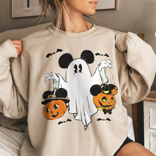 Disney Halloween, Mickey Ghost Halloween Comfort Color Shirt, Mickey Spooky Season, Mickey's Not So Scary Halloween, Halloween Pumpkin Shirt