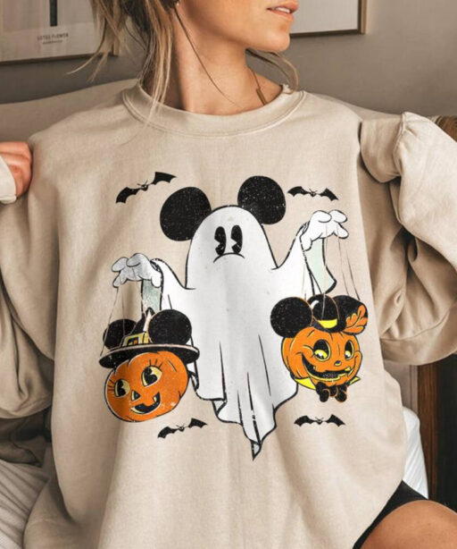 Disney Halloween, Mickey Ghost Halloween Comfort Color Shirt, Mickey Spooky Season, Mickey's Not So Scary Halloween, Halloween Pumpkin Shirt