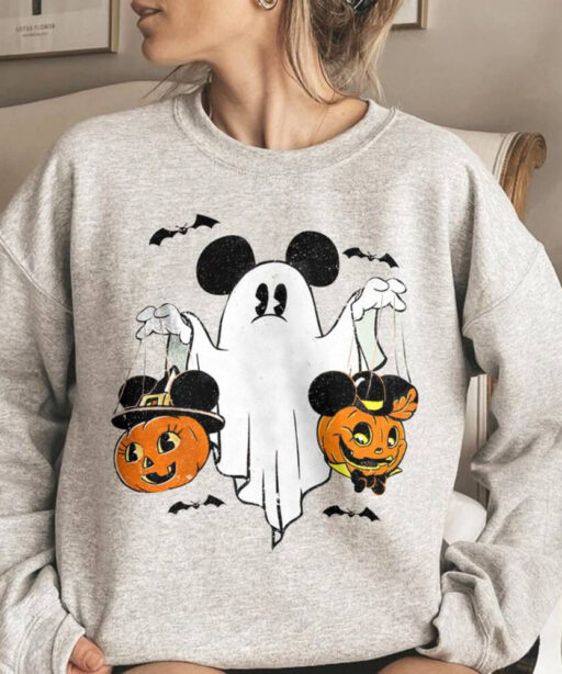 Disney Halloween, Mickey Ghost Halloween Comfort Color Shirt, Mickey Spooky Season, Mickey's Not So Scary Halloween, Halloween Pumpkin Shirt