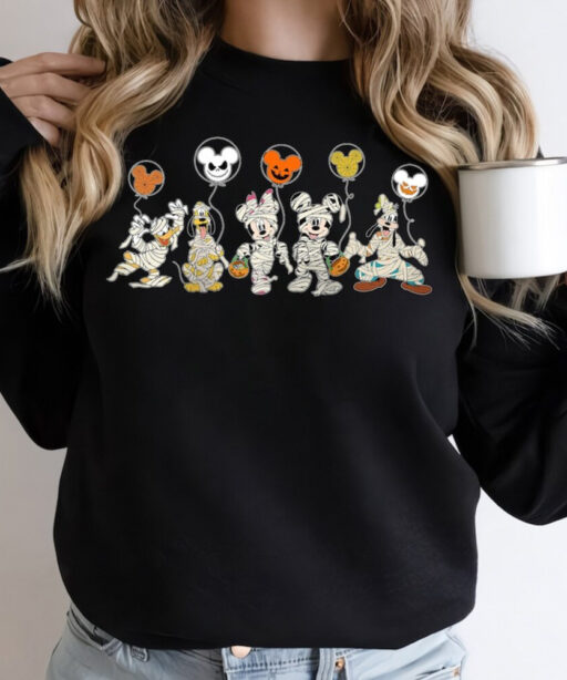 Disney Halloween Mickey Skeleton Balloon Comfort Color Shirt, Disney Halloween, Mickey Matching Sweatshirt, Disney Shirt, Mickey and Friends