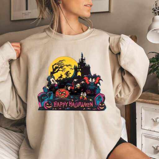 Disney Halloween Mickey and Friends Comfort Colors Shirt, Disney Halloween Vintage Shirt, Disney Halloween Shirt, Happy Halloween Sweatshirt