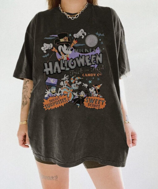 Disney Halloween, Mickey and friend, Mickey Witch, Horror Movie Shier, Holloween Disney Shirt, 13th Of July,trick or treat