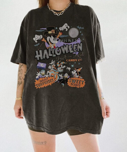 Disney Halloween, Mickey and friend, Mickey Witch, Horror Movie Shier, Holloween Disney Shirt, 13th Of July,trick or treat