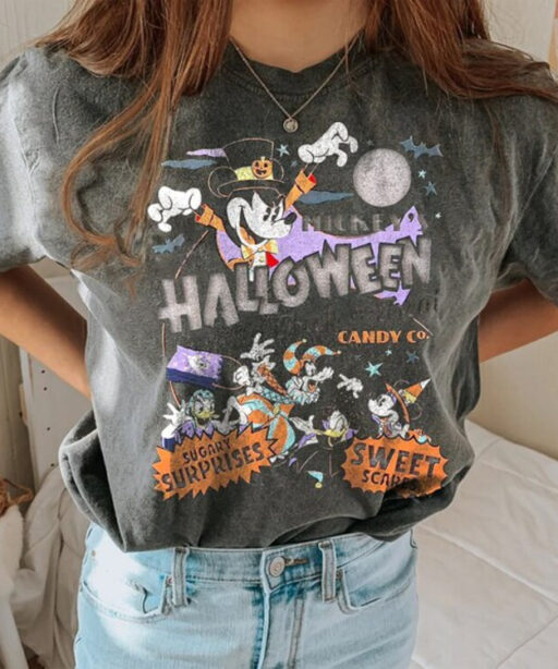 Disney Halloween, Mickey and friend, Mickey Witch, Horror Movie Shier, Holloween Disney Shirt, 13th Of July,trick or treat