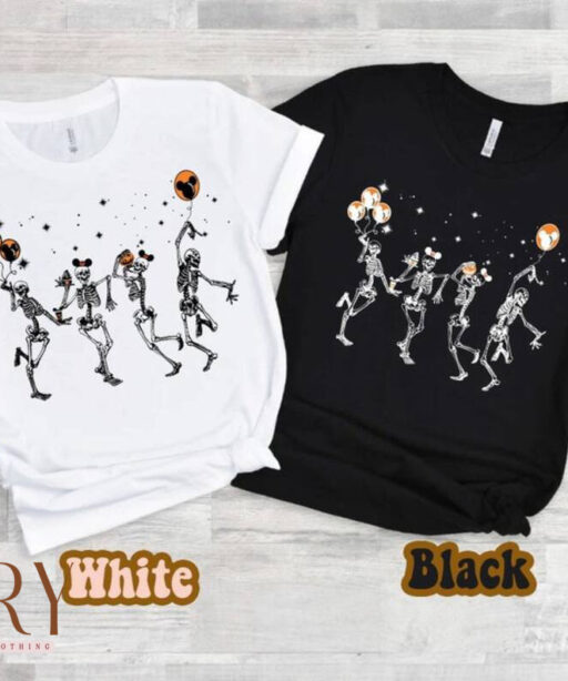 Disney Halloween Shirt, Disney Halloween Dacing Skeleton Mickey Ears Shirt, Disneyland Family Halloween Shirt, Funny Skeleton Shirt