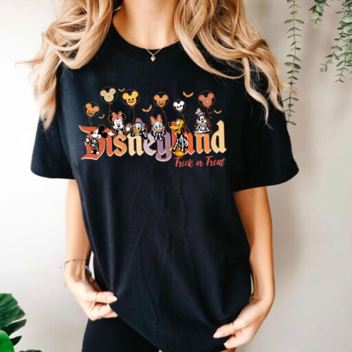 Disney Halloween Skeleton Shirt, Disney Halloween 2023 Matching Shirt, Disney Balloon Shirt, Mickey Minnie and Friends, Trick Or Treat Shirt