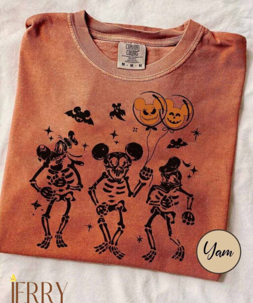 Disney Halloween Skeleton Shirt, Disney Halloween Comfort Color Shirt, Mickey's Not So Scary, Trick Or Treat Shirt, Halloween Party Shirt