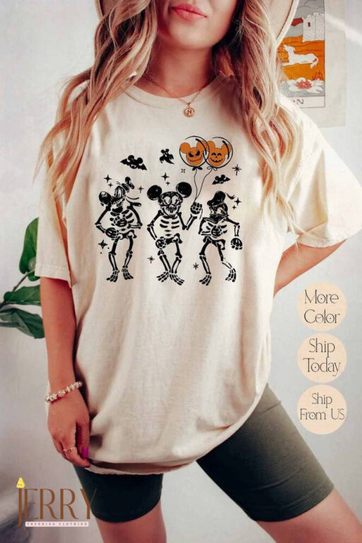 Disney Halloween Skeleton Shirt, Disney Halloween Comfort Color Shirt, Mickey's Not So Scary, Trick Or Treat Shirt, Halloween Party Shirt