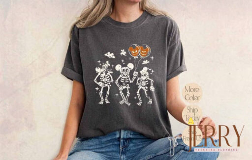 Disney Halloween Skeleton Shirt, Disney Halloween Comfort Color Shirt, Mickey's Not So Scary, Trick Or Treat Shirt, Halloween Party Shirt