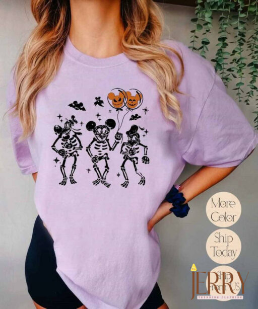 Disney Halloween Skeleton Shirt, Disney Halloween Comfort Color Shirt, Mickey's Not So Scary, Trick Or Treat Shirt, Halloween Party Shirt