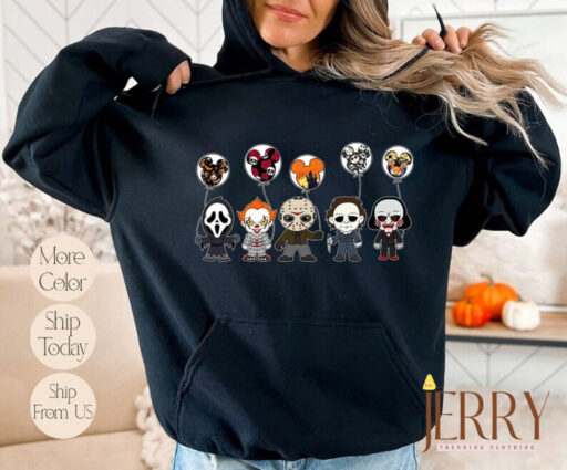 Disney Horror Friends Sweatshirt, Disney Horror Nights, Disney Halloween, Horror Fan Shirt, Disney Family Hoodie, Disney Horror Squad