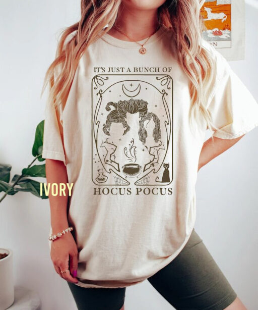 Disney Just A Bunch Of Hocus Pocus Tarot Card Halloween Comfort Color Shirt, Disney Halloween Party Tee, Halloween Hocus Pocus Unisex TShirt