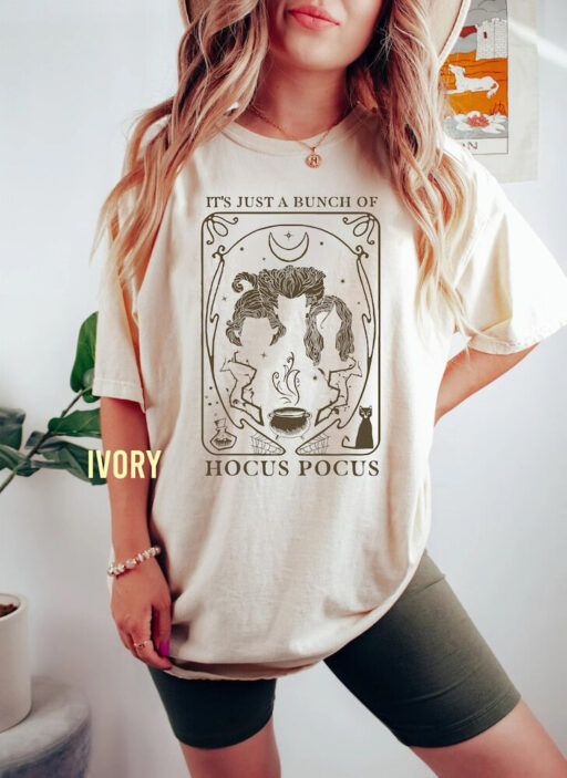 Disney Just A Bunch Of Hocus Pocus Tarot Card Halloween Comfort Color Shirt, Disney Halloween Party Tee, Halloween Hocus Pocus Unisex TShirt