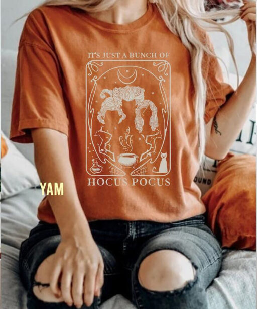 Disney Just A Bunch Of Hocus Pocus Tarot Card Halloween Comfort Color Shirt, Disney Halloween Party Tee, Halloween Hocus Pocus Unisex TShirt